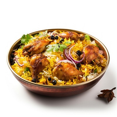 Hyderabadi Biryani biryani food meat.