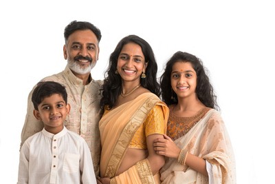 Indian family smiling indian happy.