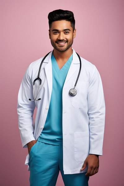 Indian doctor man happy background clothing medical.