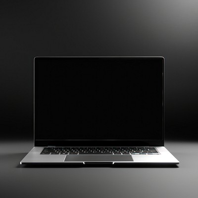 New gen 2024 laptop floating mockup electronics background computer.