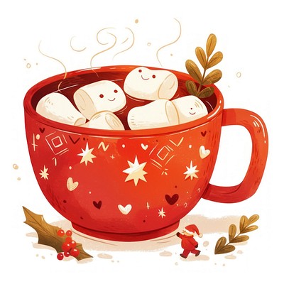 Festive hot chocolate illustration