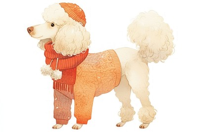 Stylish poodle in winter attire