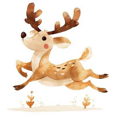 Cute playful reindeer illustration