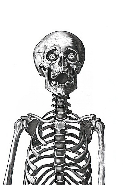 Detailed anatomical skeleton illustration