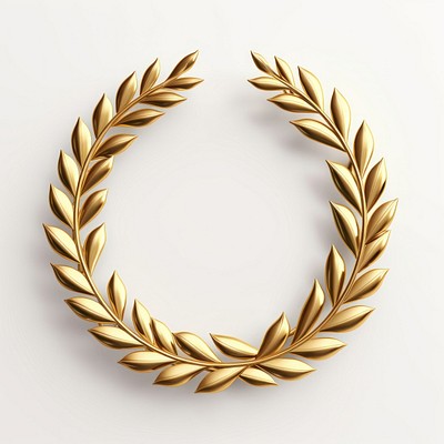 3d golden laurel wreath accessories photography achievement.