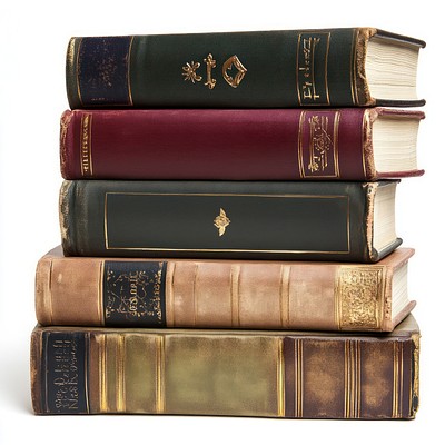 Vintage stacked hardcover books