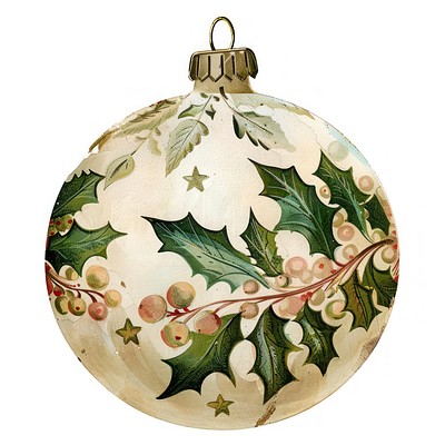 Christmas bauble ornament vintage illustration.