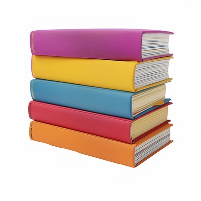 Colorful stack of hardcover books