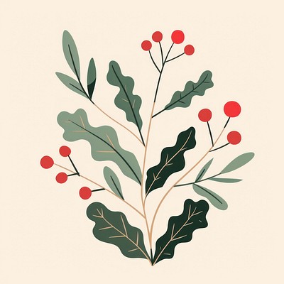 Christmas holly leaves leaf illustration plant.