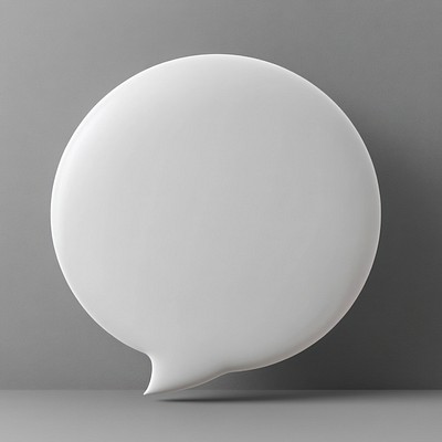 White thinking speech bubble communication minimalist porcelain.