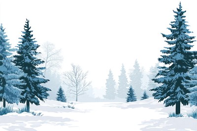 Winter Snowy Forest Landscape snow illustration landscape.