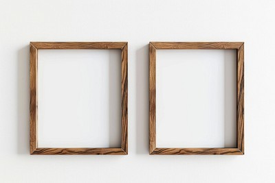 Empty wooden frames on wall