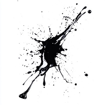 Ink splatter splash abstract contemporary silhouette.