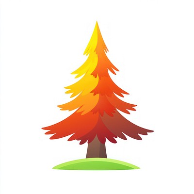 Cartoon pine tree icon illustration autumn chandelier.