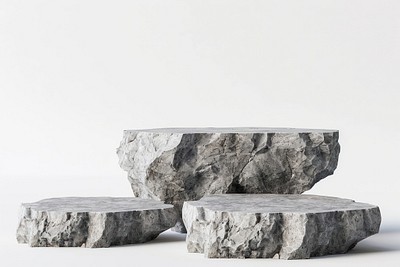 Rock podium furniture table plant.