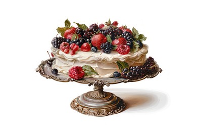 Short cake illustration dessert berries.