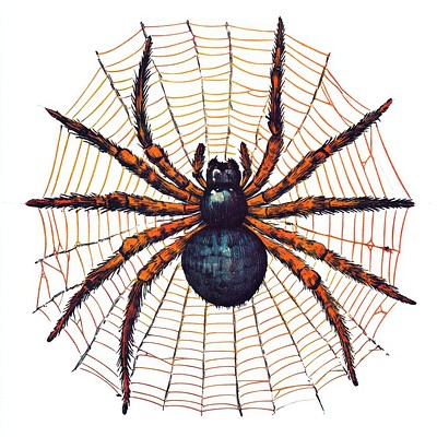 Halloween spiderweb arachnid detailed art.