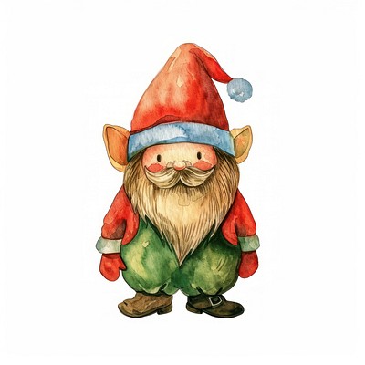 A Christmas knome art illustration watercolor.