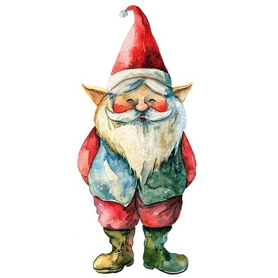 A Christmas knome illustration watercolor christmas.