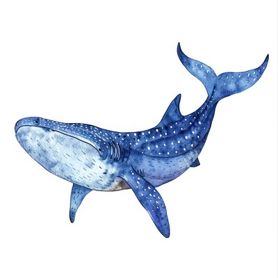 Majestic watercolor whale illustration