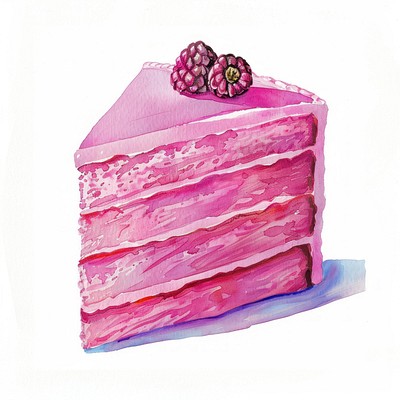 Delicious raspberry layered cake illustration