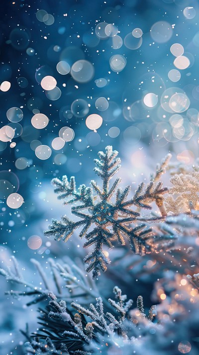 blue background snowflakes and bokeh | Free Photo Illustration - rawpixel
