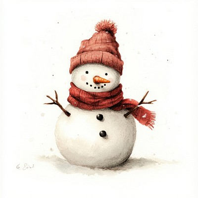 Snowman winter illustration theme.