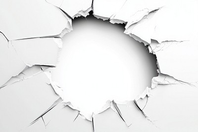 Cracked white paper hole background