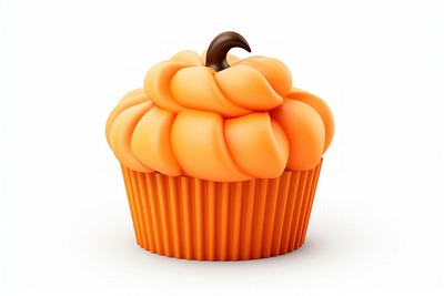 Cupcake orange pumpkin halloween dessert fall-themed vegetable.