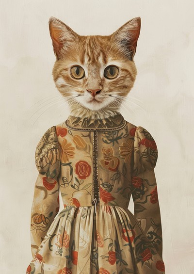 Animal dress cat painting.