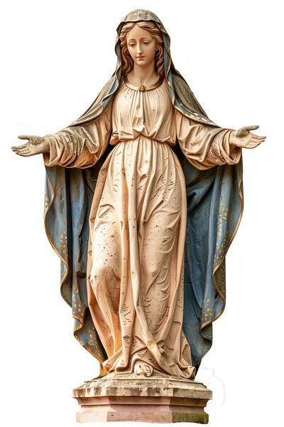 Saint mary religious statue iconography.