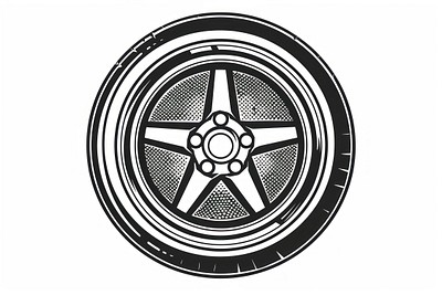 Detailed car wheel illustration