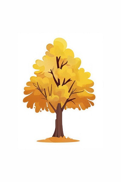 Autumn tree illustration, vibrant colors