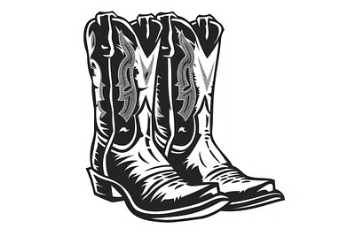 Western cowboy boots illustration art