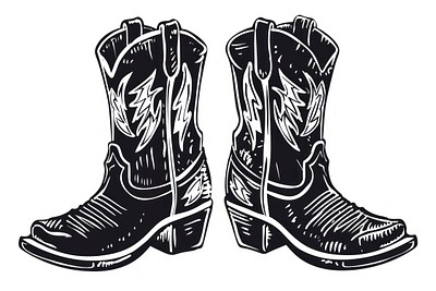 Vintage cowboy boots illustration