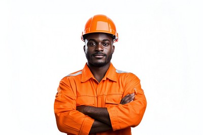 Confident construction worker portrait