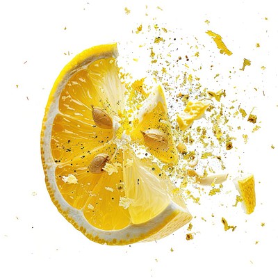 Dried lemon explosion food exploding produce.