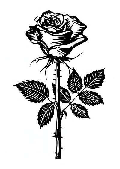 Elegant black and white rose