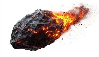 Meteorite with lava mountain outdoors eruption.