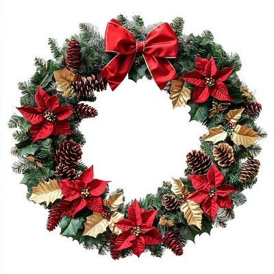 Festive holiday wreath decoration