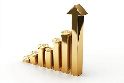 Gold up arrow gold investment financial.