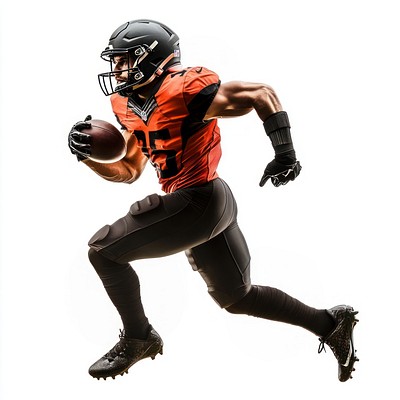 American football player man running helmet sports.