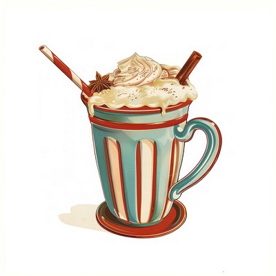 Winter cute hot drink beverage dessert vintage.