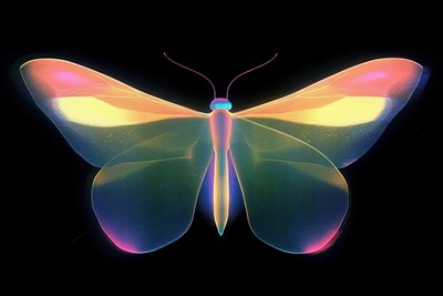 Butterfly neon invertebrate illustration.