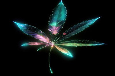 Cannabis background leaf neon.