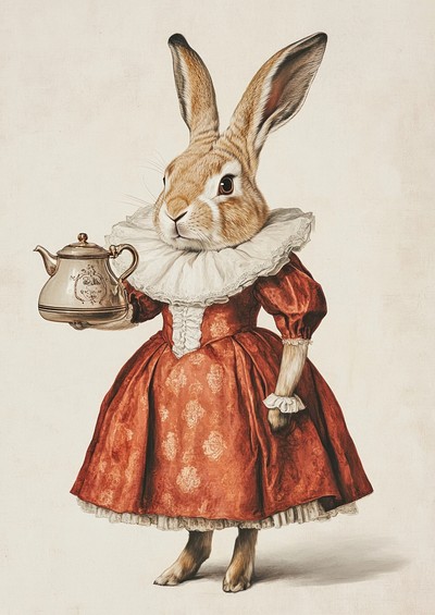 Animal painting rabbit dress.