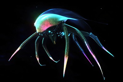 Sci-fi creature extraterrestrial bioluminescent invertebrate.