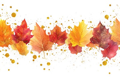 Vector illustration of autumn leaves leaf background golden.