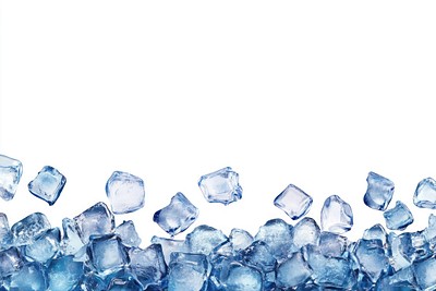 Pile of ice cubes beverages crystal blue.