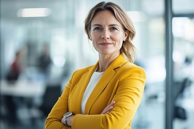 Confident businesswoman in modern office